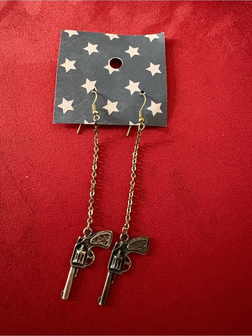 Long Silver-Tone Revolver Dangle Earrings - Women Accessories